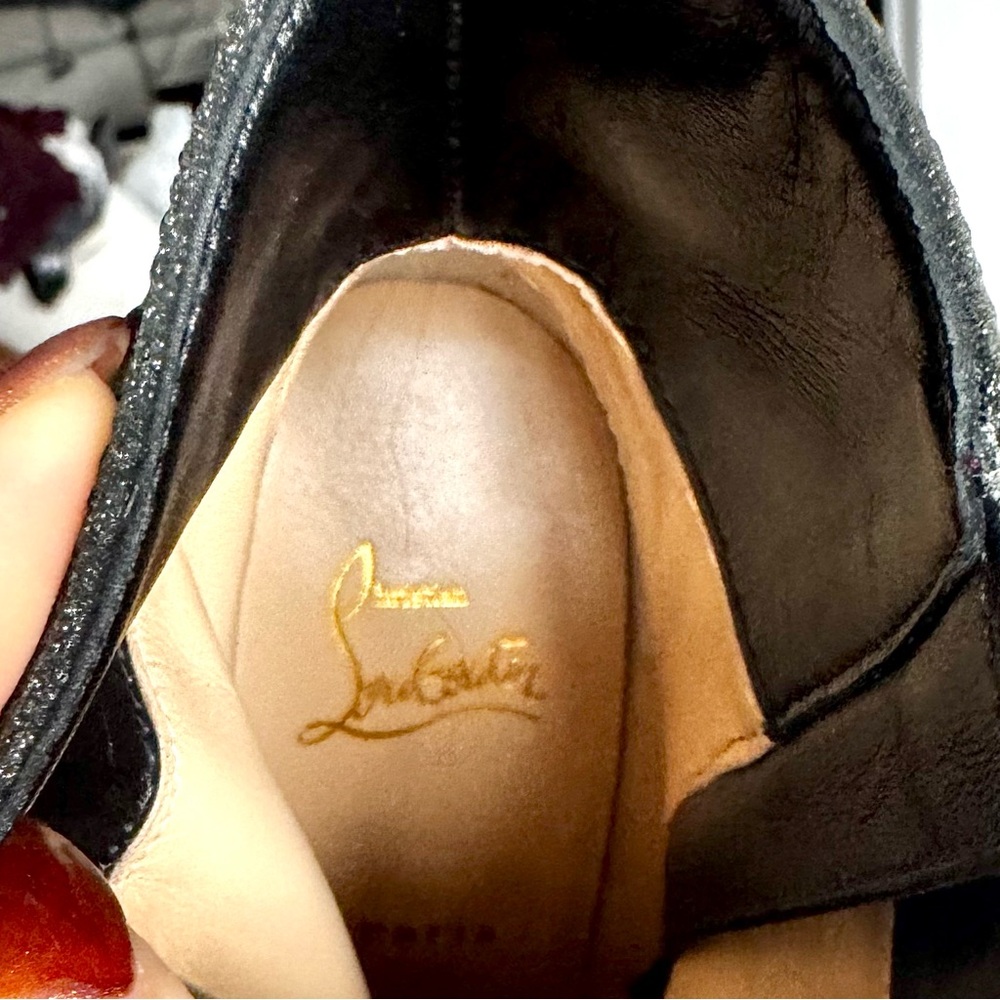 NWT Christian Louboutin Moulakate 100 Glitter Ankle Boots EU 37.5 US 7 Red Sole - Picture 10 of 10